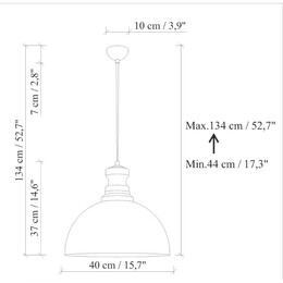 Φωτιστικό Οροφής Vinci iii Megapap e27 Μεταλλικό Μονόφωτο Χρώμα Χάλκινο Vintage Ø40x134εκ.
