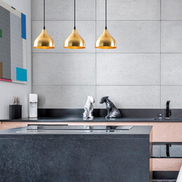 Φωτιστικό Οροφής Fida Megapap e27 Μεταλλικό Τρίφωτο Χρώμα Χρυσό 68x18x114εκ.