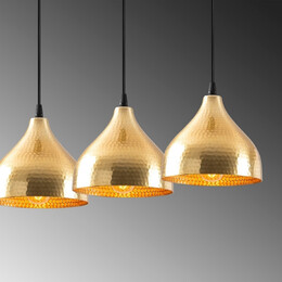 Φωτιστικό Οροφής Fida Megapap e27 Μεταλλικό Τρίφωτο Χρώμα Χρυσό 68x18x114εκ.