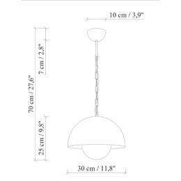 Φωτιστικό Οροφής Neptun Megapap e27 Μεταλλικό Μονόφωτο Χρώμα Πράσινο Ø30x70εκ.