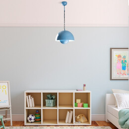 Φωτιστικό Οροφής Neptun Megapap e27 Μεταλλικό Μονόφωτο Χρώμα Γαλάζιο Ø30x70εκ.