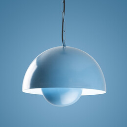 Φωτιστικό Οροφής Neptun Megapap e27 Μεταλλικό Μονόφωτο Χρώμα Γαλάζιο Ø30x70εκ.