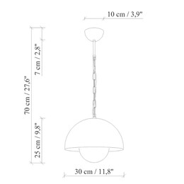 Φωτιστικό Οροφής Neptun Megapap e27 Μεταλλικό Μονόφωτο Χρώμα Γαλάζιο Ø30x70εκ.