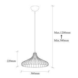 Φωτιστικό Οροφής Adda Megapap e27 Μεταλλικό Μονόφωτο Χρώμα Μαύρο Ø36x120εκ.