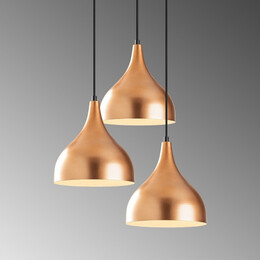 Φωτιστικό Οροφής Oslo Megapap e27 Μεταλλικό Τρίφωτο Χρώμα Χάλκινο 47x30x122εκ.