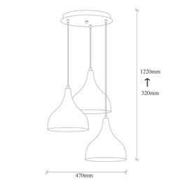 Φωτιστικό Οροφής Oslo Megapap e27 Μεταλλικό Τρίφωτο Χρώμα Χάλκινο 47x30x122εκ.