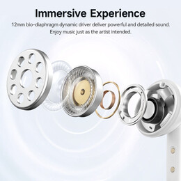 QCY Melobuds N50 ANC White - 45db ANC TWS Semi-Ear Earbuds 6 mic ENC, IPX4 BT5.4