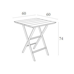 HELEN WHITE 60Χ60X74εκ. ΤΡΑΠΕΖΙ ΠΤΥΣ/ΝΟ ΠΟΛ/ΝΙΟΥ
