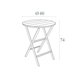 HELEN WHITE Φ60X74εκ. ΤΡΑΠΕΖΙ ΠΤΥΣ/ΝΟ ΠΟΛ/ΝΙΟΥ