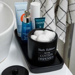 Estia Δοχειο για Βαμβακι Myst Stoneware Μαυρο