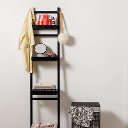 Estia Ραφιερα Δαπεδου Οργανωσης Βαμβοο με 4 Ραφια Μαυρη