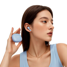 QCY AilyBuds E20 White- Hybrid ANC Semi-Ear TWS earbuds 6mics 13mm dynamic driver IPX4 BT5.4 35h