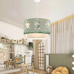 Φωτιστικό Οροφής Goofy Megapap Υφασμάτινο Μονόφωτο με Χαριτωμένα Αερόστατα 30x20x70εκ.