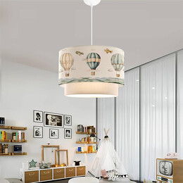 Φωτιστικό Οροφής Goofy Megapap Υφασμάτινο Μονόφωτο με Χαριτωμένα Αερόστατα 30x20x70εκ.