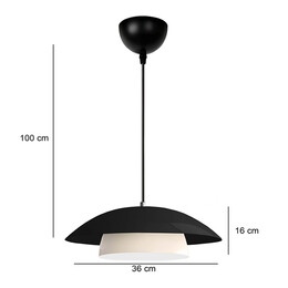 Φωτιστικό Οροφής Eliora Megapap e27 Μεταλλικό Μονόφωτο Χρώμα Μαύρο Ø36x100εκ.