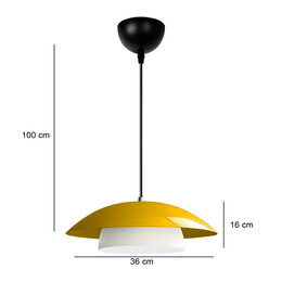 Φωτιστικό Οροφής Eliora Megapap e27 Μεταλλικό Μονόφωτο Χρώμα Κίτρινο Ø36x100εκ.