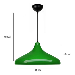 Φωτιστικό Οροφής Lela Megapap e27 Μεταλλικό Μονόφωτο Χρώμα Πράσινο Ø31x100εκ.