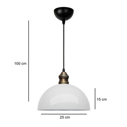 Φωτιστικό Οροφής Tomas Megapap e27 Μεταλλικό Μονόφωτο Χρώμα Λευκό Ø25x100εκ.