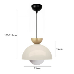 Φωτιστικό Οροφής Marilia Megapap e27 Μεταλλικό Μονόφωτο Χρώμα Λευκό Ø25x115εκ.