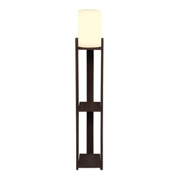 Φωτιστικό Δαπέδου Verma i Megapap e27 Mdf/ύφασμα pvc Χρώμα Wenge - Κρεμ 18,5x18,5x142εκ.