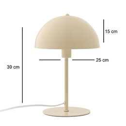 Φωτιστικό Επιτραπέζιο Favori Megapap e27 Μεταλλικό Χρώμα Κρεμ Ø25x39εκ.
