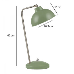 Φωτιστικό Γραφείου Travis Megapap e14 Μεταλλικό Χρώμα Μέντα 16,5x11x42εκ.