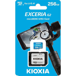 Kioxia Exceria g2 Microsdxc 256gb Class 10 u3 v30 uhs-i με Αντάπτορα (Lmex2l256gg2) (Kiolmex2l256gg2)