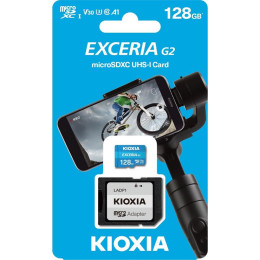Kioxia Exceria g2 Microsdxc 128gb Class 10 u3 v30 uhs-i με Αντάπτορα (Lmex2l128gg2) (Kiolmex2l128gg2)