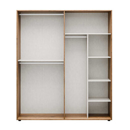 Ντουλάπα Ρούχων Oryana Megapap Τετράφυλλη Χρώμα Καρυδί 180x62x210εκ.