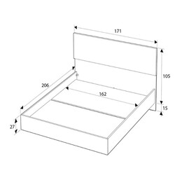 Κρεβάτι Oryana Megapap Χρώμα Λευκό 160x200εκ.