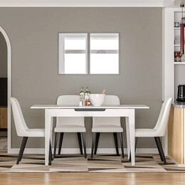 Τραπέζι Trendline Megapap Επεκτεινόμενο Χρώμα Λευκό 120/150x70x75εκ.