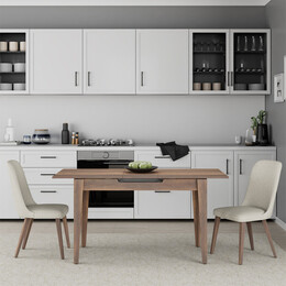 Τραπέζι Trendline Megapap Επεκτεινόμενο Χρώμα Καρυδί 120/150x70x75εκ.