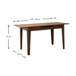 Τραπέζι Trendline Megapap Επεκτεινόμενο Χρώμα Καρυδί 120/150x70x75εκ.