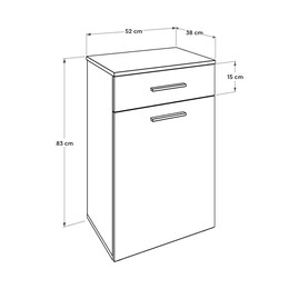 Ντουλάπι - Καλάθι Απλύτων Diamond Megapap Χρώμα Λευκό Gloss 52x38x83εκ.