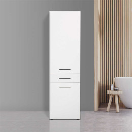 Ντουλάπι με Καλάθι Απλύτων Diamond Megapap Χρώμα Λευκό Gloss 52x38x187εκ.