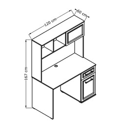 Γραφείο Εργασίας Country Megapap Χρώμα Λευκό 120x60x167εκ.