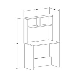 Γραφείο Εργασίας Trendline Megapap Χρώμα Λευκό 90x52x148εκ.