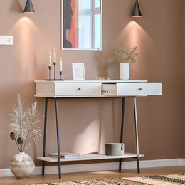 Κονσόλα Elite Megapap Χρώμα Λευκό του Πάγου 100x40x88εκ.