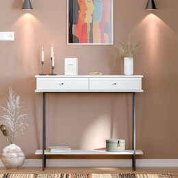 Κονσόλα Elite Megapap Χρώμα Λευκό του Πάγου 100x40x88εκ.