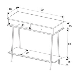 Κονσόλα Elite Megapap Χρώμα Λευκό του Πάγου 100x40x88εκ.