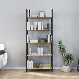 Βιβλιοθήκη Connect Megapap Χρώμα Florida oak 73x35x172εκ.