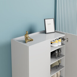 Παπουτσοθήκη - Ντουλάπι Pool Megapap Χρώμα Λευκό 72x34x119εκ.