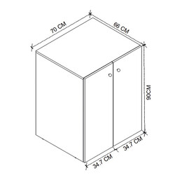 Έπιπλο Πλυντηρίου Gray Megapap Χρώμα Ανθρακί 70x66x90εκ.