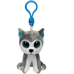 TY Beanie Boos Slush Χνουδωτό Κλιπ Σκυλάκι Λευκό Και Γκρι 8.5εκ