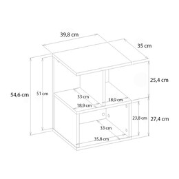 Κομοδίνο - Τραπεζάκι Βοηθητικό Entiero Megapap Χρώμα Λευκό 39,8x35x54,6εκ.