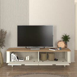 Έπιπλο Τηλεόρασης Bohema Megapap Χρώμα Ivory - Sepet oak 180x47x45,6εκ.