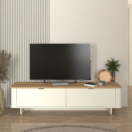 Έπιπλο Τηλεόρασης Bohema Megapap Χρώμα Ivory - Sepet oak 180x47x45,6εκ.