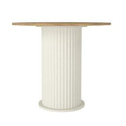 Τραπέζι Bohema Megapap Χρώμα Ivory - Sepet oak Ø90x77,7εκ.