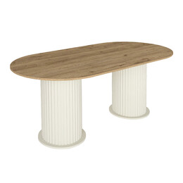 Τραπέζι Bohema Megapap Χρώμα Ivory - Sepet oak 180x90x77,7εκ.