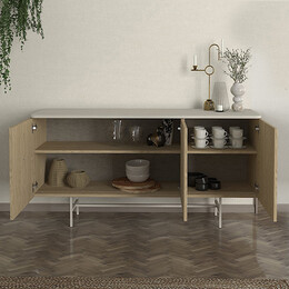 Μπουφές Rebel Megapap Χρώμα Rota oak - Sandstone 150x45x76,5εκ.